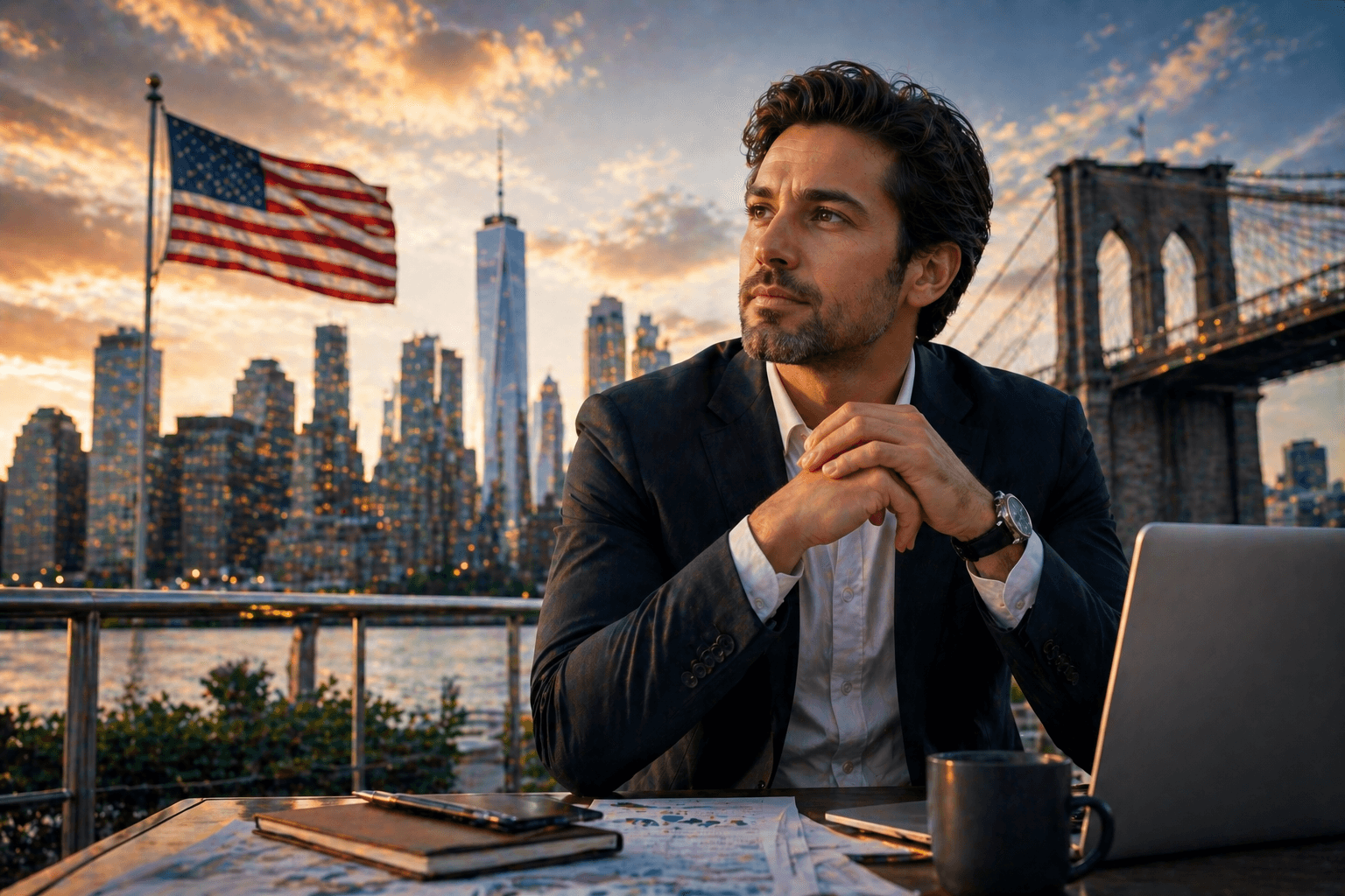 Empresario listo para su visa americana de negocios